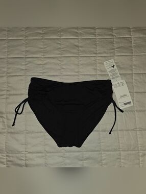 Athleta-Black Ruched Tie Side Bikini Bottoms